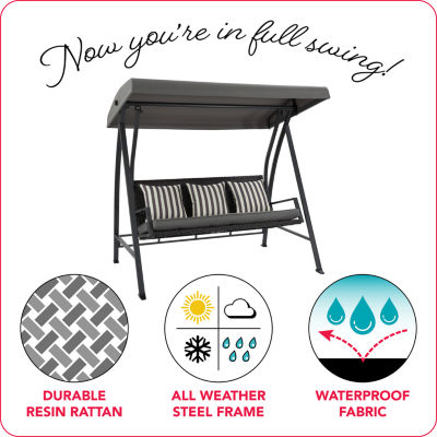 Patio Swing with Canopy and Cushions