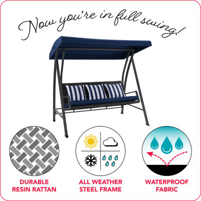 Patio Swing with Canopy and Cushions