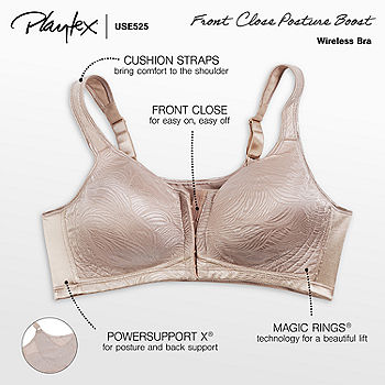Playtex Womens 18 Hour Front Close Posture Bra, 36C, White 
