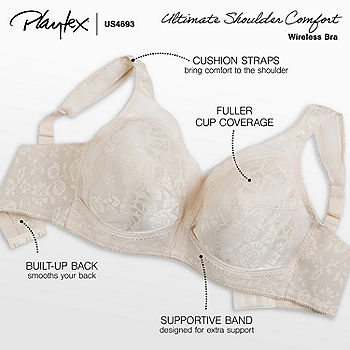 Playtex 18 Hour 2 Bras 48 D White Wirefree Ultimate Shoulder