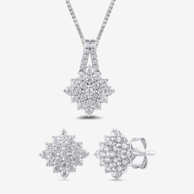 Diamond Blossom 1 CT. T.W. Lab Grown White 10K or Yellow Gold Star 2-pc. Jewelry Set