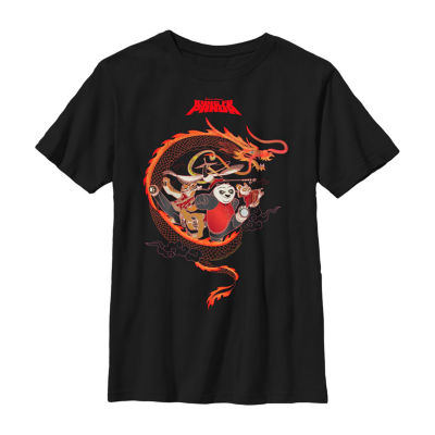 Little & Big Boys Kung Fu Panda Crew Neck Short Sleeve Graphic T-Shirt