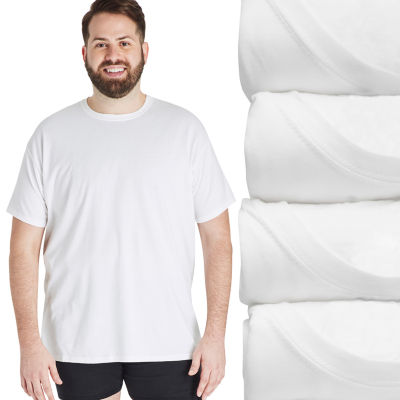 Hanes Mens 4 Pack Short Sleeve Crew Neck Moisture Wicking T-Shirt Big