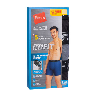 Hanes Ultimate Comfort Flex Fit Total Support Pouch Bonus Pack Mens 5 Boxer Briefs