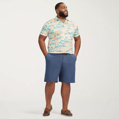 IZOD Beach To Bar Mens 9 1/2" Big and Tall Stretch Fabric Moisture Wicking Quick Dry Hybrid Short
