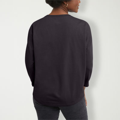 Hanes Womens Crew Neck Long Sleeve T-Shirt