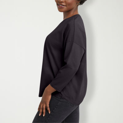 Hanes Womens Crew Neck Long Sleeve T-Shirt