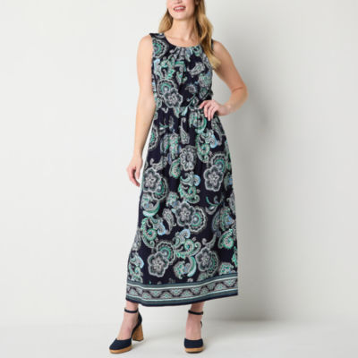 Robbie Bee Womens Sleeveless Paisley Maxi Dress