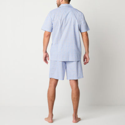 Stafford Mens Short Sleeve 2-pc. Shorts Pajama Set