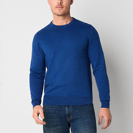 St. John's Bay Fine Gauge Mens Crew Neck Long Sleeve Pullover Sweater, X-large, Blue