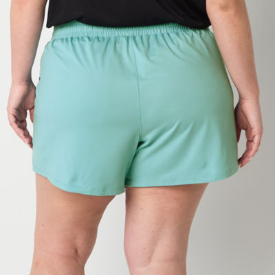 Xersion Womens Plus Mid Rise Everyday Pull-On Short