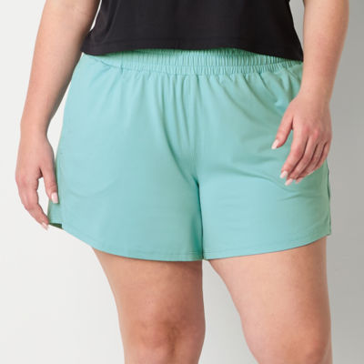 Xersion Womens Plus Mid Rise Everyday Pull-On Short