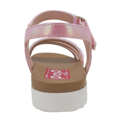 Pop Aiza Little & Big Kid Girls Adjustable Strap Footbed Sandals