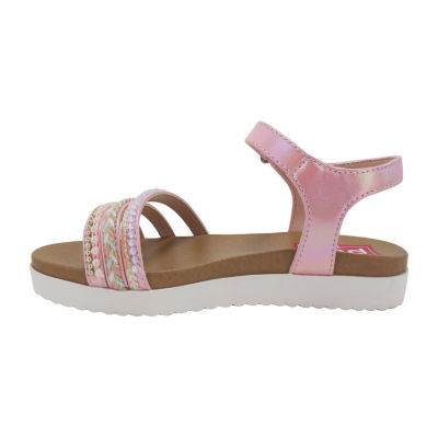 Pop Aiza Little & Big Kid Girls Adjustable Strap Footbed Sandals