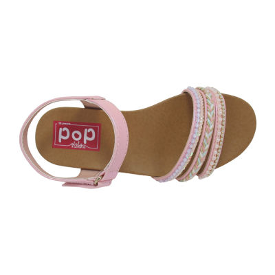 Pop Aiza Little & Big Kid Girls Adjustable Strap Footbed Sandals