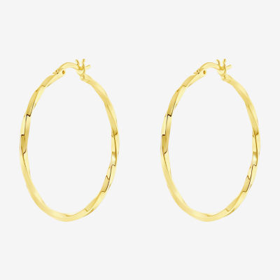 Silver Reflections Womens 18K Gold Over Brass 60mm Hoop Earrings