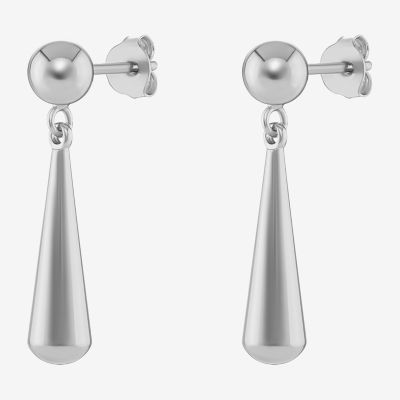 Silver Reflections Womens Pure Silver Over Brass Drop Earrings