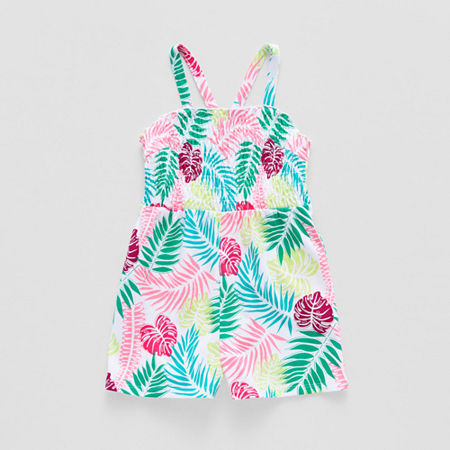 Okie Dokie Toddler & Little Girls Sleeveless Romper, 5t, White