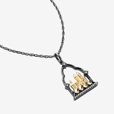 Harry Potter (F / Si2) Womens Diamond Accent Lab Grown White Diamond 14K Two Tone Gold Over Silver 16 Inch Pendant Necklace