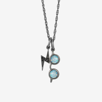 Harry Potter Womens Lab Created Multi Color Opal Sterling Silver 16 Inch Pendant Necklace