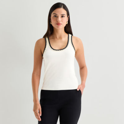 Worthington Womens Scoop Neck Sleeveless Tank Top