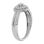 Womens 1/2 CT. T.W. Genuine White Diamond 10K White Gold Round Engagement Ring