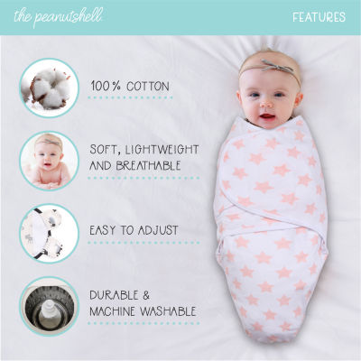 The Peanutshell Floral Stars 3-pc. Swaddle Blanket