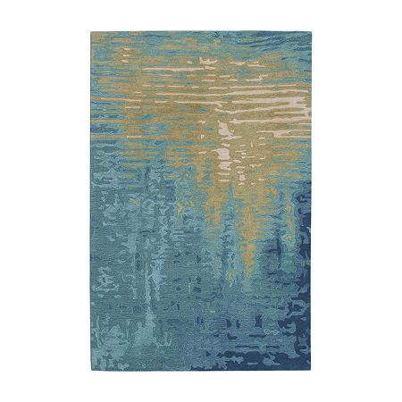 Liora Manne Corsica Reflection Hand Tufted Wool Area Rug, One Size, Blue