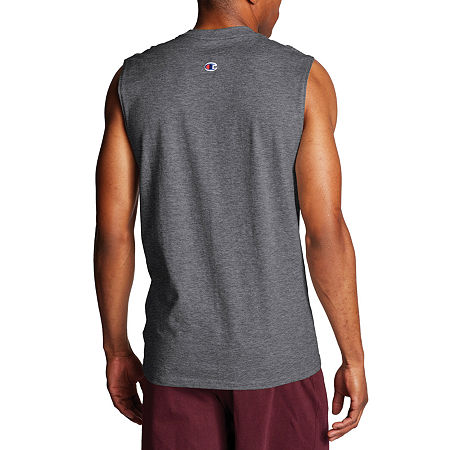 Champion Classic Jersey Mens Sleeveless Muscle T-Shirt, Large, Gray