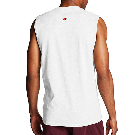 Champion Classic Jersey Mens Sleeveless Muscle T-Shirt, Large, White