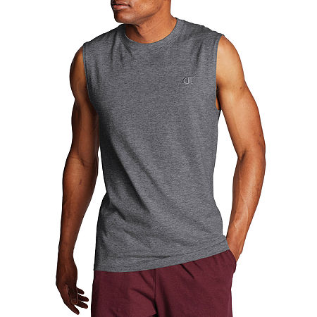 Champion Classic Jersey Mens Sleeveless Muscle T-Shirt, Large, Gray