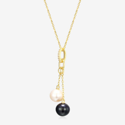 Womens White Cultured Freshwater Pearl 18K Gold Over Silver Pendant Necklace