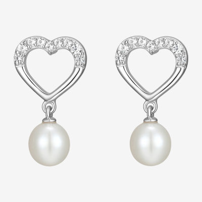 White Cultured Freshwater Pearl Sterling Silver Heart 2-pc. Jewelry Set