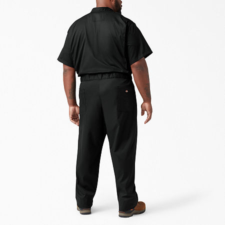 Dickies Flex Mens Stain Resistant Short Sleeve Workwear Coveralls, X-large, Black