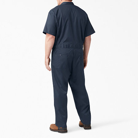 Dickies Flex Mens Stain Resistant Short Sleeve Workwear Coveralls, Medium, Blue