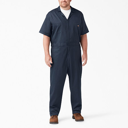 Dickies Flex Mens Stain Resistant Short Sleeve Workwear Coveralls, Medium, Blue