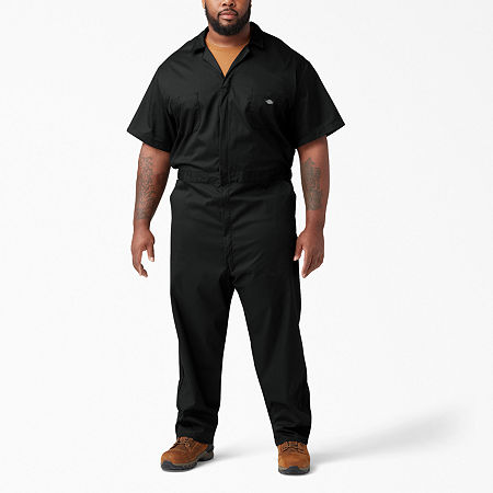 Dickies Flex Short Mens Stain Resistant Short Sleeve Workwear Coveralls, Xx-large Short, Black