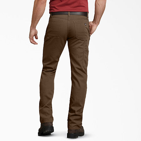 Dickies Flex Toughmax Duck Carpenter Mens Regular Fit Workwear Pant, 30 32, Brown