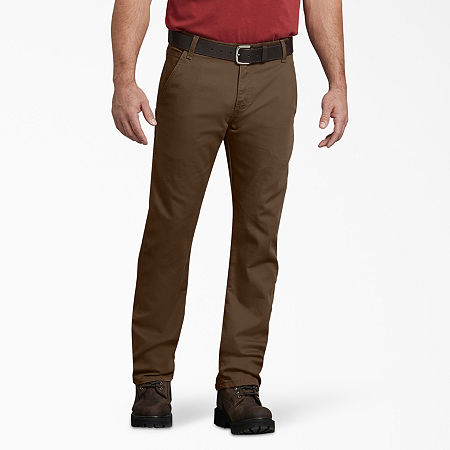Dickies Flex Toughmax Duck Carpenter Mens Regular Fit Workwear Pant, 40 32, Brown