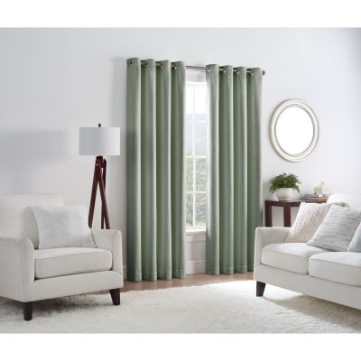 Linden Street Bayshore Energy Saving 100% Blackout Grommet Top Single Curtain Panel