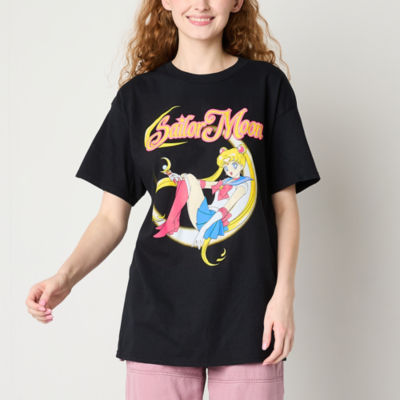 Juniors Womens Crew Neck Short Sleeve Sailor Moon Graphic T-Shirt