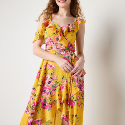 by&by Juniors Sleeveless Floral High-Low Maxi Dress