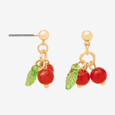 Bijoux Bar Delicates Gold Tone Cherries Drop Earrings