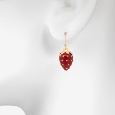 Bijoux Bar Delicates Gold Tone Strawberries Drop Earrings