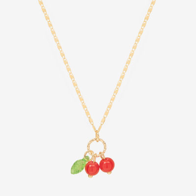Bijoux Bar Delicates Gold Tone Womens Cherries Pendant Necklaces
