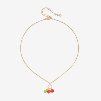 Bijoux Bar Delicates Gold Tone Womens Cherries Pendant Necklaces