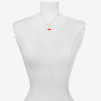 Bijoux Bar Delicates Gold Tone Womens Cherries Pendant Necklaces