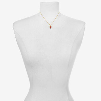 Bijoux Bar Delicates Gold Tone Strawberries Womens Pendant Necklaces