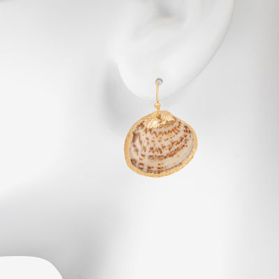 Bijoux Bar Delicates Gold Tone Shell Drop Earrings