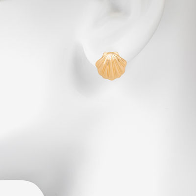 Bijoux Bar Delicates Gold Tone Shell 14.5mm Stud Earrings